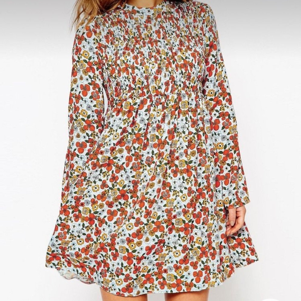 Asos Petite floral babydoll mini dress